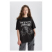 DEFACTO Oversize Fit Crew Neck Printed Short Sleeve T-Shirt