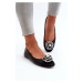 Women's ballerinas made of eco leather with decorative detail black divinella