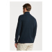 SVETER GANT COTTON PIQUE HALF ZIP EVENING BLUE