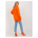 Oranžový jednofarebný dlhší sveter BA-SW-10175.06X-orange