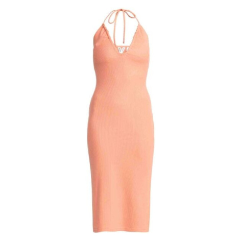 Roxy LATE SUNSET HALTER Dámske letné midi šaty, lososová, veľkosť