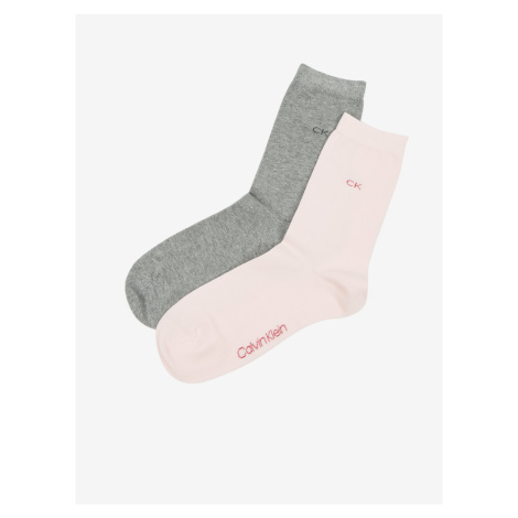 Calvin Klein Set of two pairs of women's socks in pink and gray Calvin Kle - Ladies