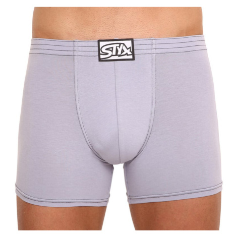 Men's boxers Styx long classic rubber light gray