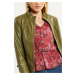 Bunda Monnari Biker Jacket With Stand-Up Collar Bottle Green