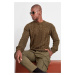 Trendyol Khaki Slim Crew Neck Flecked Knitwear Sweater