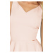Spoločenské šaty luxusné s kolovou sukňou stredne dlhé svetlo ružová - Ružová / - Numoco