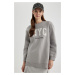 DEFACTO Regular Fit Crew Neck Soft Furry Sweatshirt Tunic