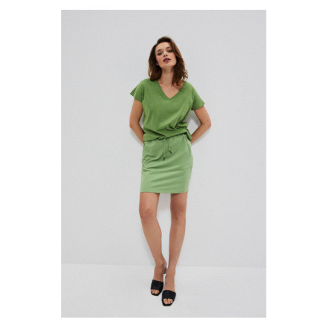 Plain skirt with pockets - green Moodo