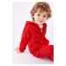 Detská mikina Mayoral červená farba, s kapucňou, jednofarebná