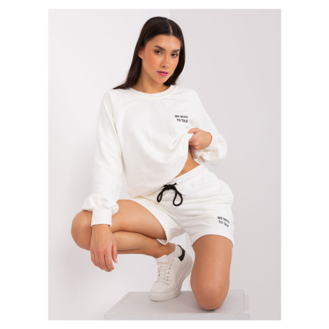 Women's Ecru tracksuit with shorts