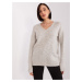 Beige women's sweater with a loose fit RUE PARIS