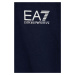 Detská bavlenná polokošeľa EA7 Emporio Armani tmavomodrá farba, jednofarebný