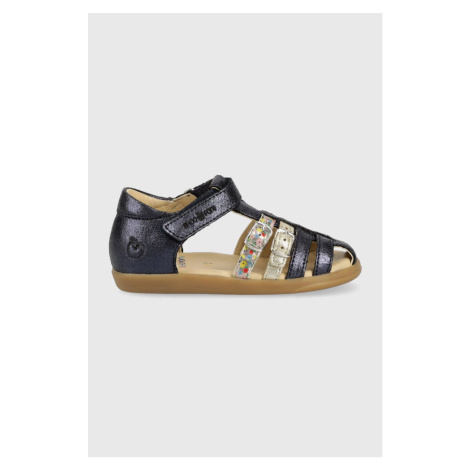 Detské kožené sandále Shoo Pom tmavomodrá farba