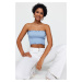 Trendyol Light Blue Strapless Flexible Knitted Blouse