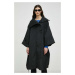 Kabát MMC STUDIO dámsky, čierna farba, prechodný, oversize