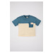 DEFACTO Baby Boy Crew Neck Color Block Short Sleeve T-Shirt