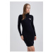 DEFACTO Cool Bodycon Half Turtleneck Ribbed Camisole Long Sleeve Mini Dress