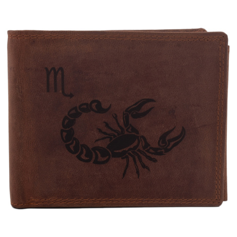 Pánska peňaženka MERCUCIO svetlohnedá vzor 35 znamenie škorpión 2911908