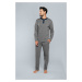 Profit pajamas with long sleeves, long pants - medium melange