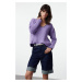 Trendyol Lilac Soft Textured Wide Fit Knitwear Sweater