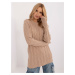 Brown sweater with round neckline