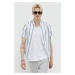 Košeľa Abercrombie & Fitch pánska, biela farba, regular, s golierom button-down