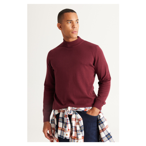 AC&Co / Altınyıldız Classics Men's Claret Red Standard Fit Normal Cut Half Turtleneck Knitwear S