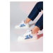 LuviShoes SANDE White Denim Detail Women's Sports Sneakers