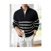 71766 Dewberry Zippered Knit Mens Sweater-BLACK