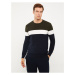 LC Waikiki Crew Neck Long Sleeve Color Block Men's Knitwear Sweater