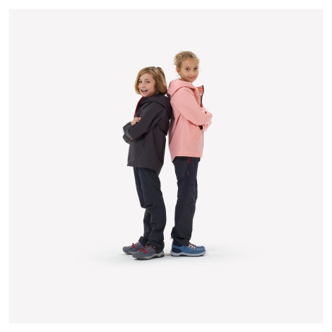 Detské turistické softshellové nohavice MH550 pre 7 až 15 rokov tmavosivé QUECHUA
