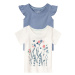 lupilu® Dievčenské tričko pre bábätká BIO, 2 kusy (modrá/biela)