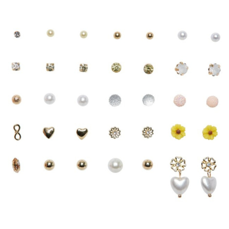 PIECES Sada šperkov 'JAQU'  žltá / zlatá / priehľadná / perlovo biela