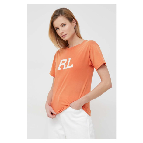Bavlnené tričko Polo Ralph Lauren oranžová farba