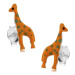 Strieborné 925 náušnice, oranžová žirafa so sivými bodkami, puzetky
