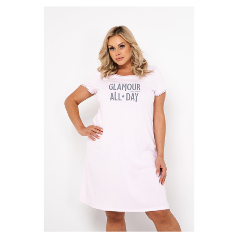 Glamour women's shirt with short sleeves - light pink Italian Fashion