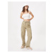 Koton Cargo Pants Waist Tied Big Pocket Buttoned Cotton