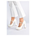 Fox Shoes Women's White Platform Heeled Evening Shoes