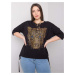 Oversize women's blouse with black application