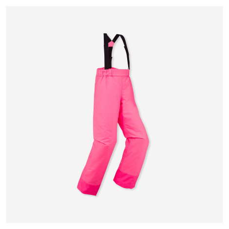 Detské lyžiarske nohavice - 100 hrejivé a nepremokavé reflexne ružové