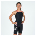Dievčenské šortkové jednodielne športové plavky Kamyleon čierne