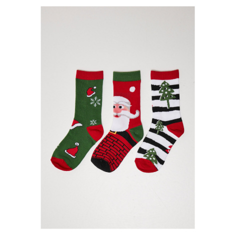 Stripe Santa Christmas Socks - 3-Pack multicolor Urban Classics
