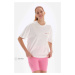 Dagi White-Pink Women's Court Printed T-Shirt