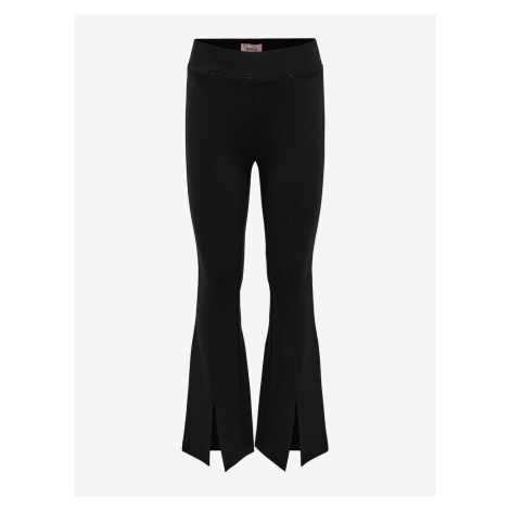 Black Girly Flared Fit Pants with Slits ONLY Paige - Girls