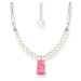 Thomas Sabo KE2207-082-9-L45V Link Chain with Pearls and pink Gold Bears Pendant 40-45 cm