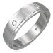 Oceľový prsteň matný - 6 zirkónov po obvode - Veľkosť: 66 mm