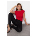 Trendyol Red Padded Asymmetrical Knitted Blouse