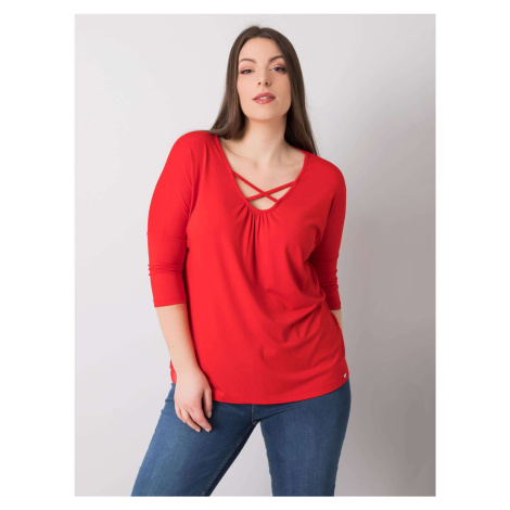 Red viscose blouse plus sizes