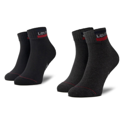 Levi's® Súprava 2 párov kotníkových ponožiek unisex 37157-0148 Čierna Levi´s