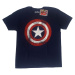 Marvel tričko Captain America Distressed Shield Modrá